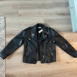 Oversized Pacsun Leather Jacket, XS/S, new
